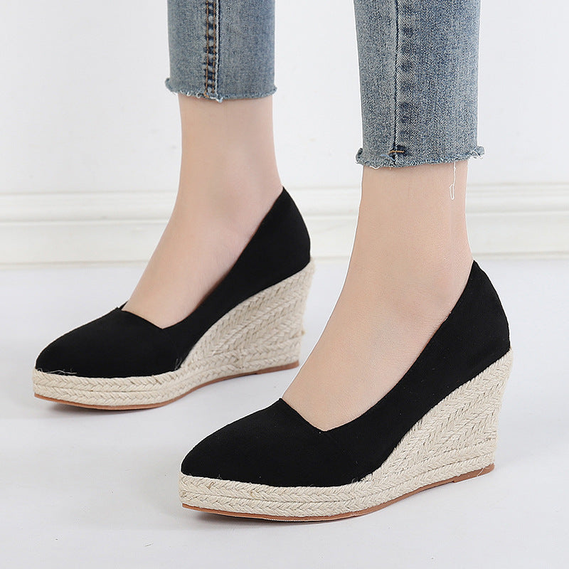 Women's Classic Suede Wedge Heels | Comfortable Pointed Toe Dress Shoes
