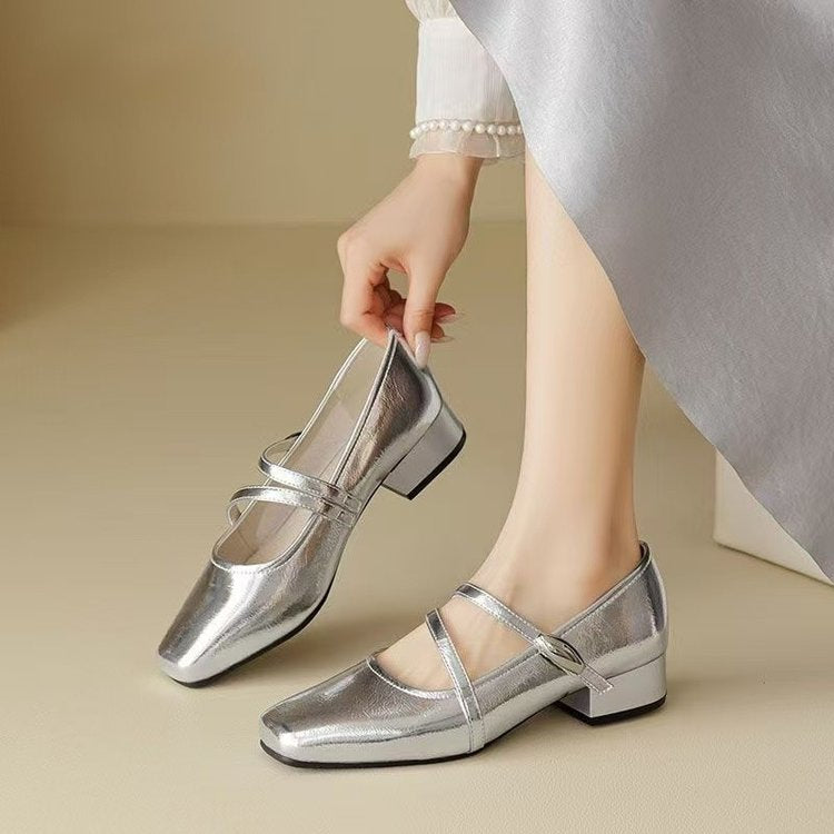 French Style Low Heel Mary Jane Shoes
