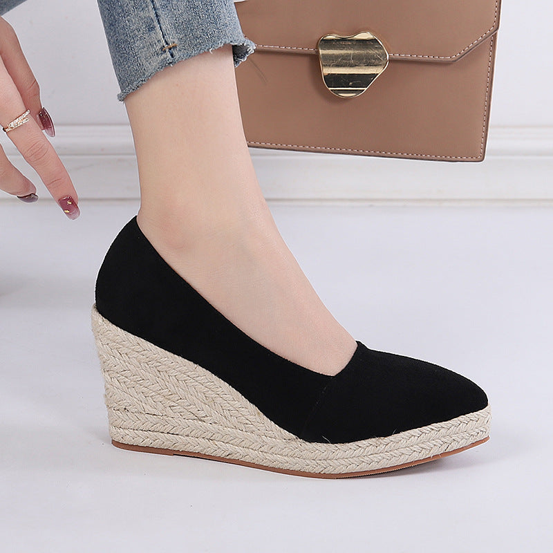 Women's Classic Suede Wedge Heels | Comfortable Pointed Toe Dress Shoes