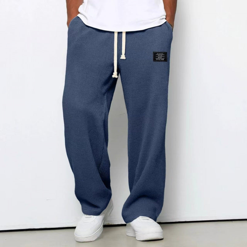 Men's Waffle Knit Sweatpants | Comfortable Drawstring Lounge Pants