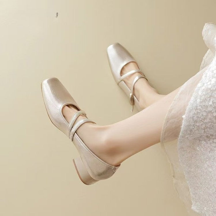 French Style Low Heel Mary Jane Shoes