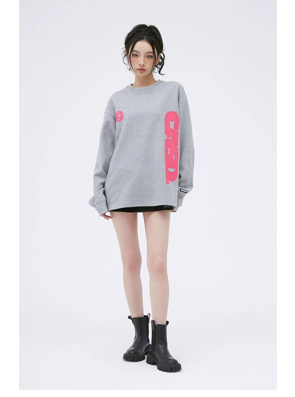 Oversized Cotton Long Sleeve Tee | Casual Graphic Fashion Top