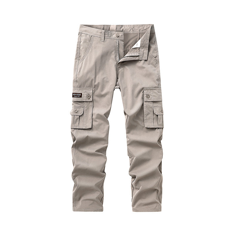 Men's Straight Leg Cargo Pants | Multi-Pocket Casual Utility Trousers