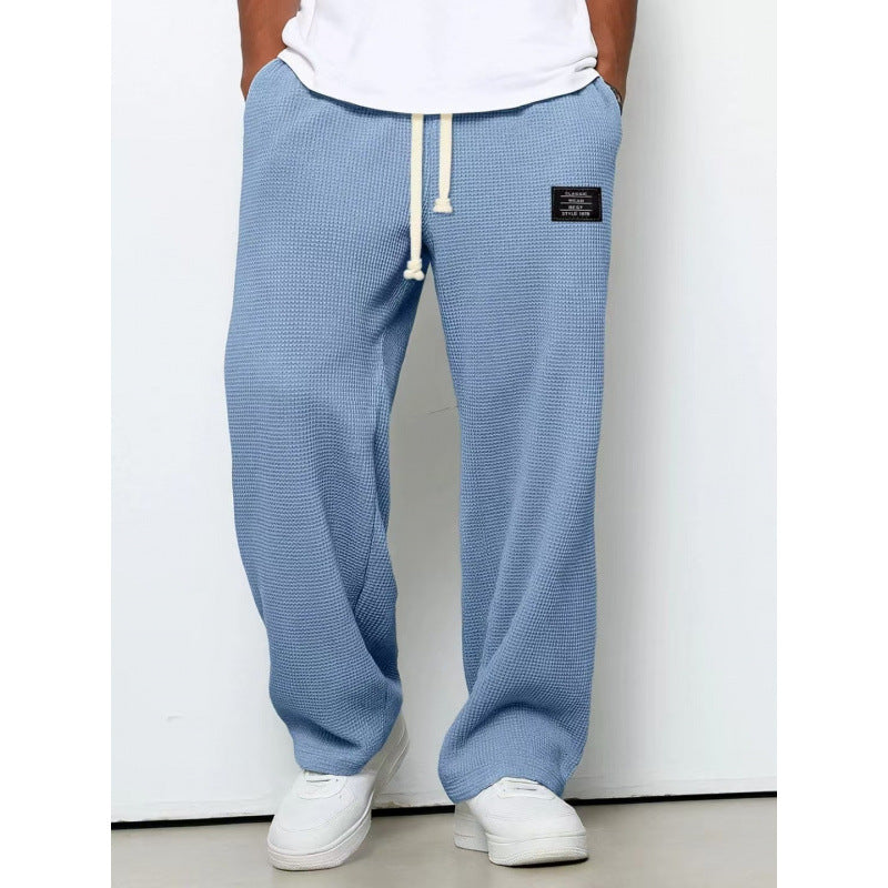Men's Waffle Knit Sweatpants | Comfortable Drawstring Lounge Pants
