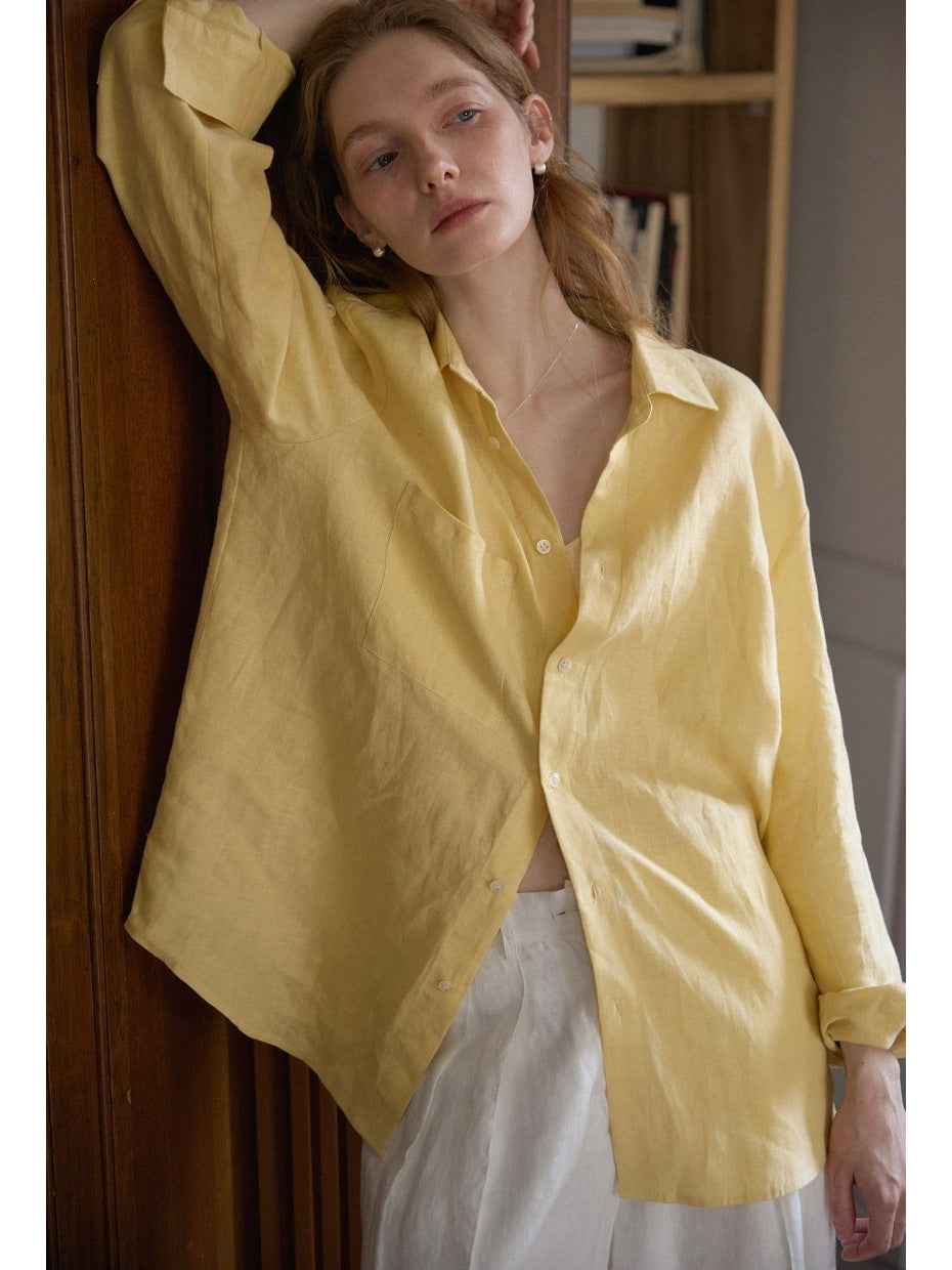 Women's Relaxed Fit Linen Shirt | Breathable Everyday Blouse
