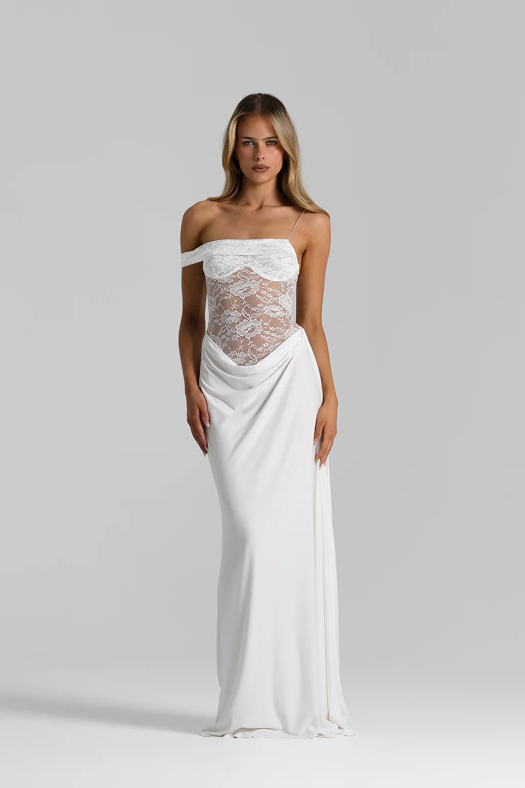 Women's Lace Trim Spaghetti Strap Maxi Dress | Slim Fit Sleeveless Bodycon Dress