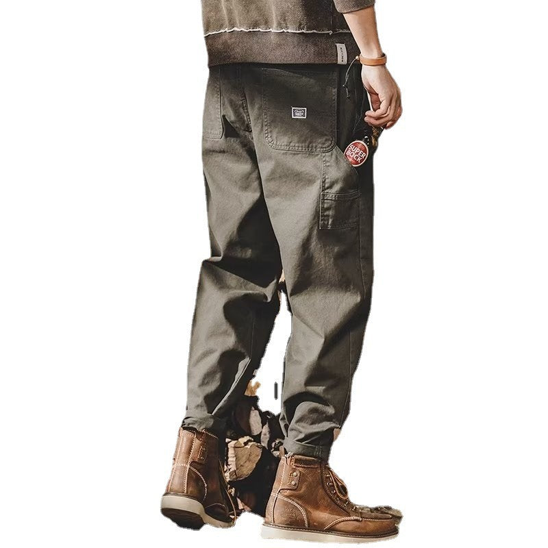 Men's Loose Fit Cargo Pants | Casual Multi-Pocket Drawstring Utility Trousers