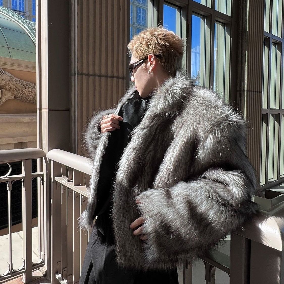 Men's Luxury Faux Fur Coat | Oversized Korean Style Winter Statement Jacket