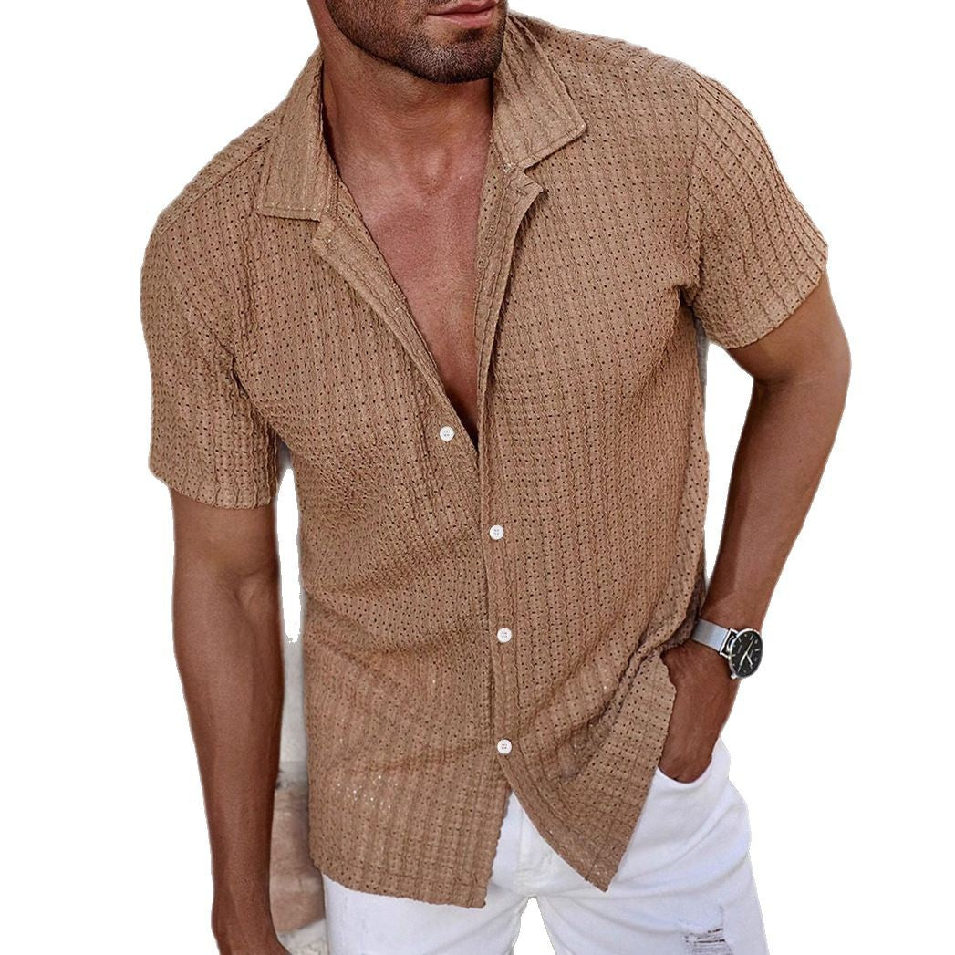 Men's Breathable Beach Shirt | Casual Short Sleeve Vacation Wear
