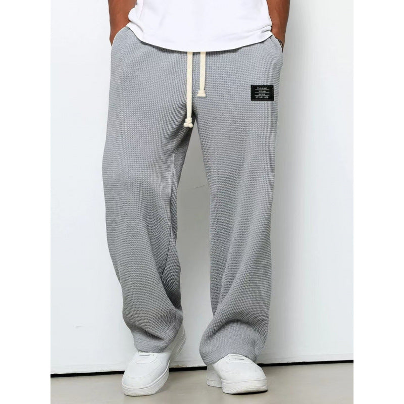 Men's Waffle Knit Sweatpants | Comfortable Drawstring Lounge Pants