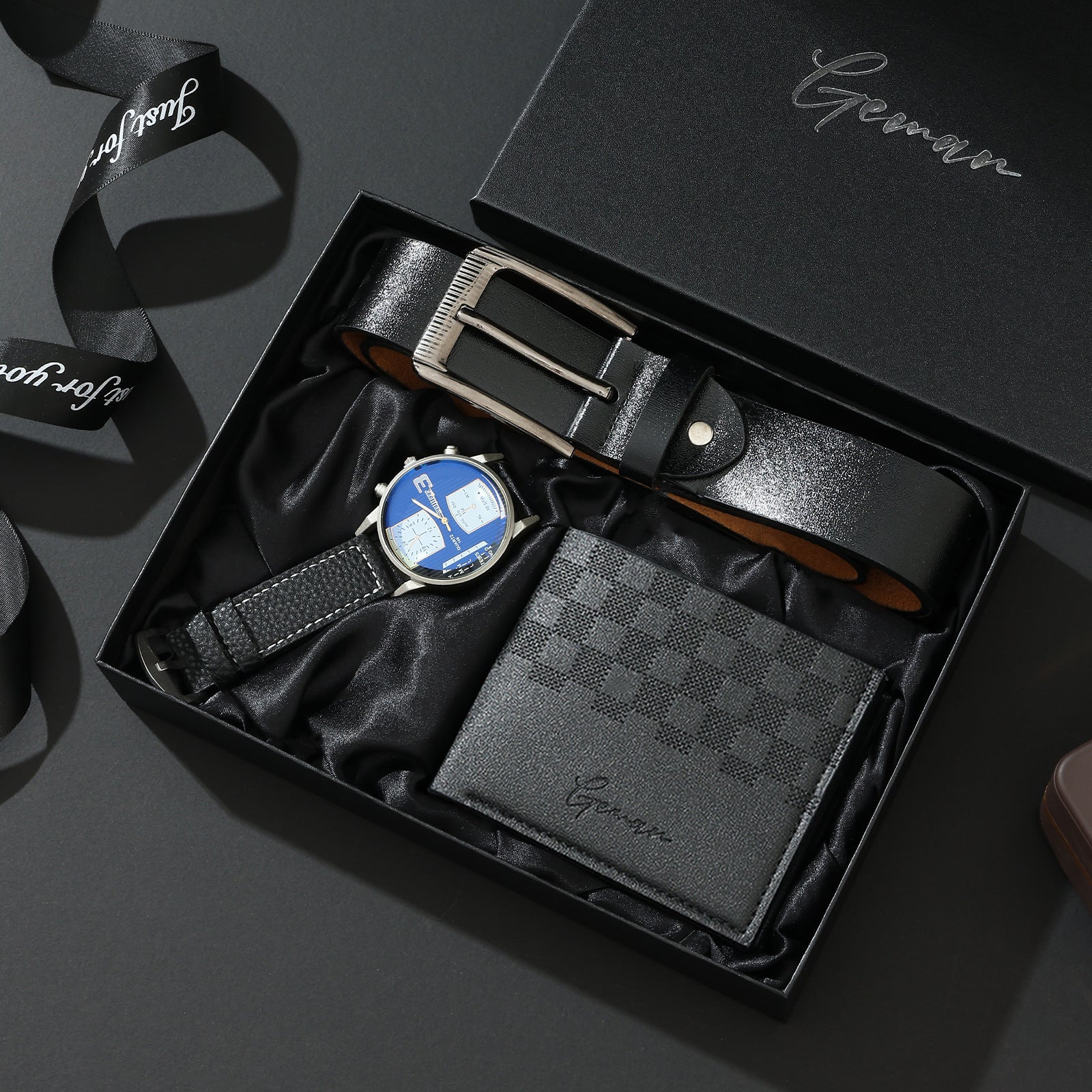Business Leather Gift Set with Watch and Perfume