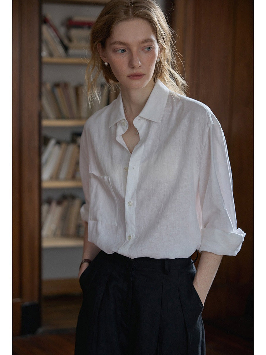 Women's Relaxed Fit Linen Shirt | Breathable Everyday Blouse