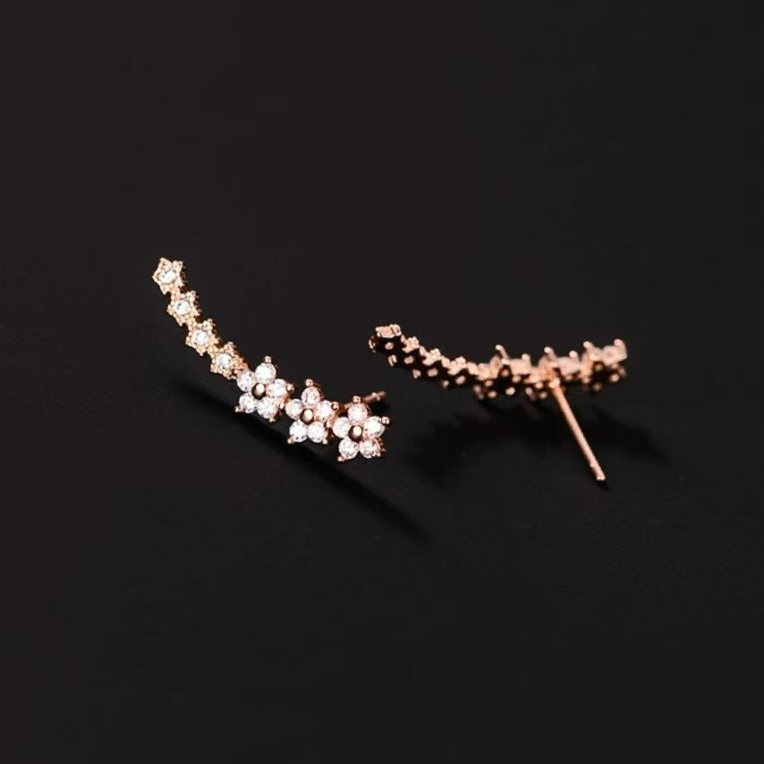 S925 Silver Plated Geometric Stud Earrings | Minimalist U-Shaped Earrings for Women