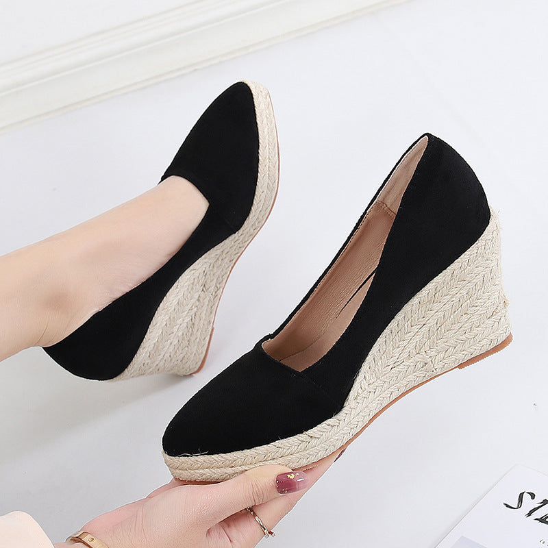 Women's Classic Suede Wedge Heels | Comfortable Pointed Toe Dress Shoes