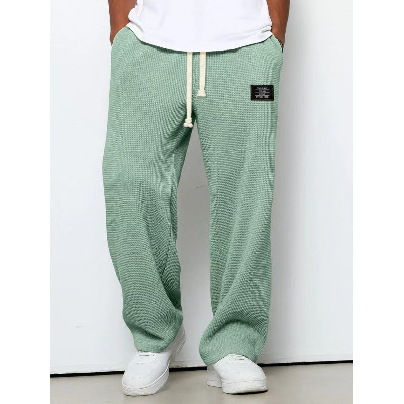 Men's Waffle Knit Sweatpants | Comfortable Drawstring Lounge Pants