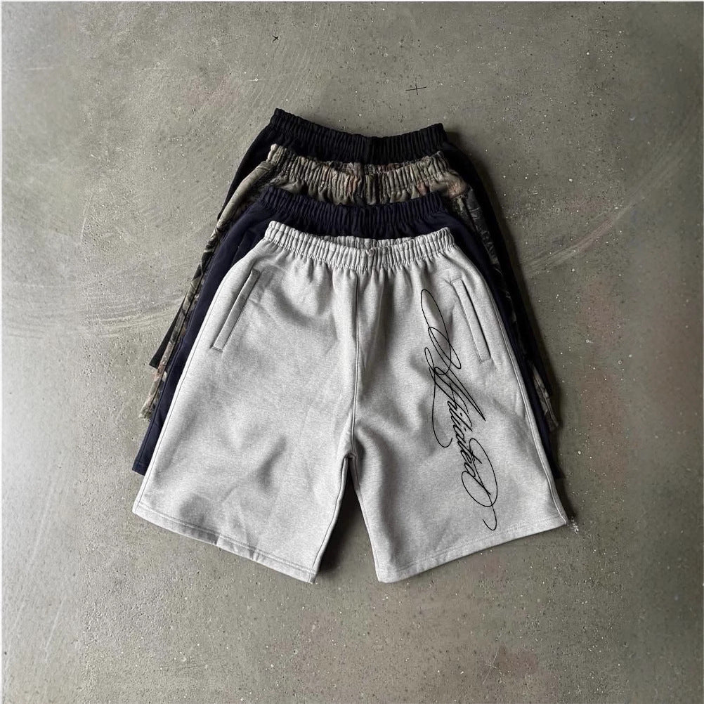 Men's Embroidered Casual Shorts | Loose Fit Streetwear Athletic Shorts
