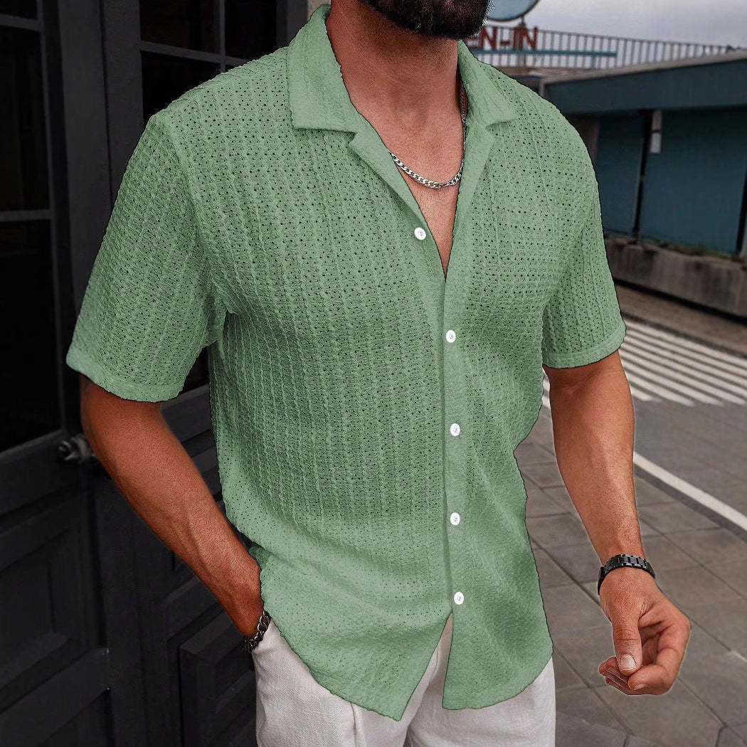 Men's Breathable Beach Shirt | Casual Short Sleeve Vacation Wear