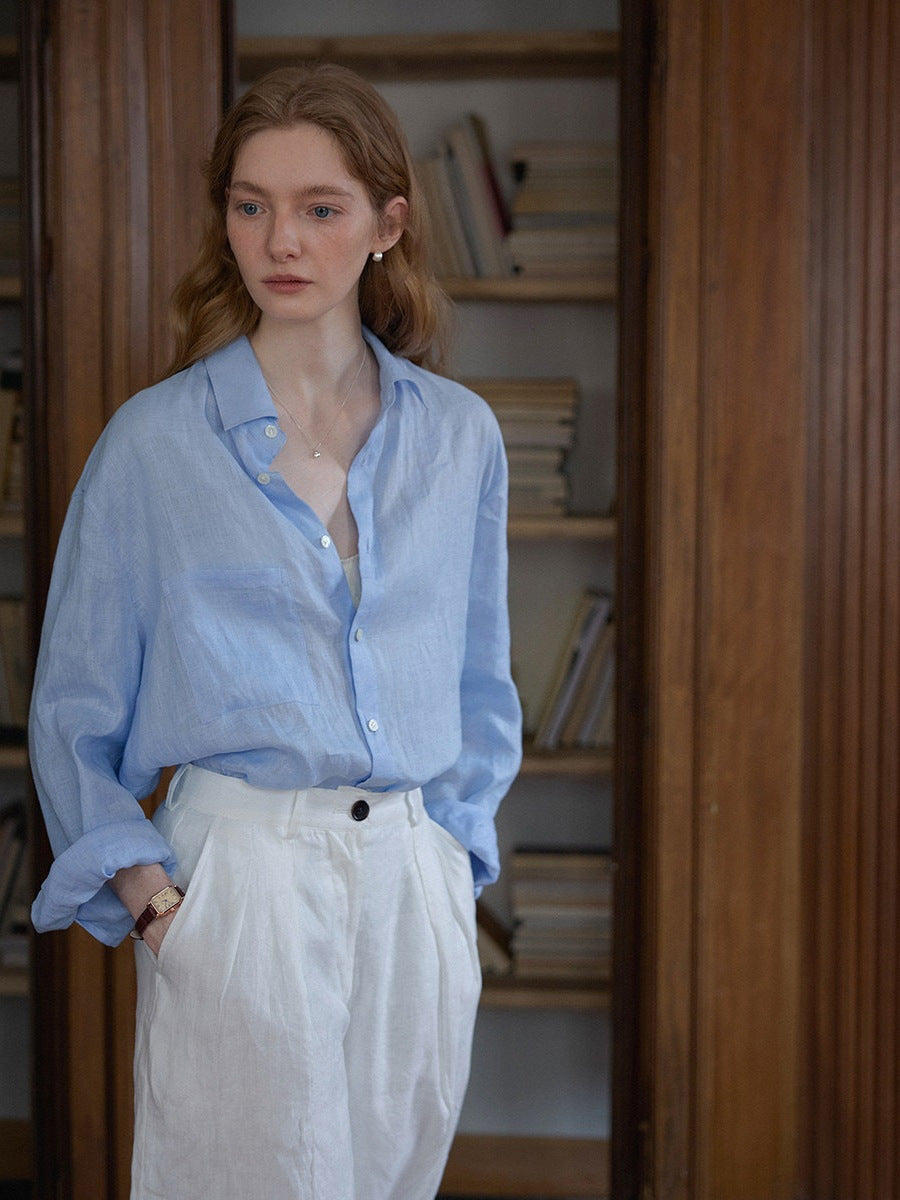 Women's Relaxed Fit Linen Shirt | Breathable Everyday Blouse
