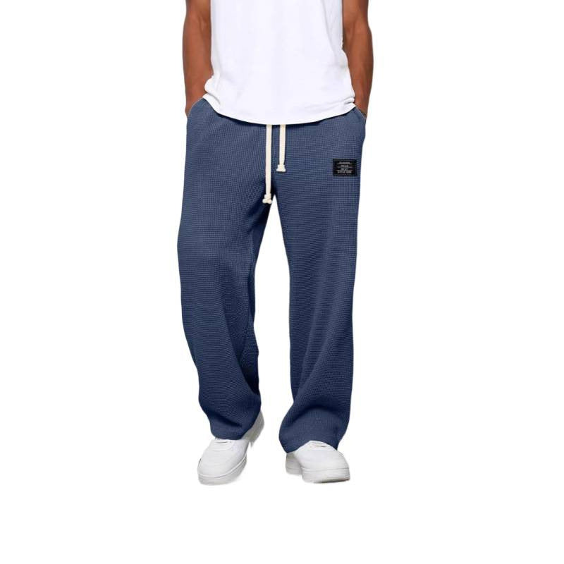 Men's Waffle Knit Sweatpants | Comfortable Drawstring Lounge Pants
