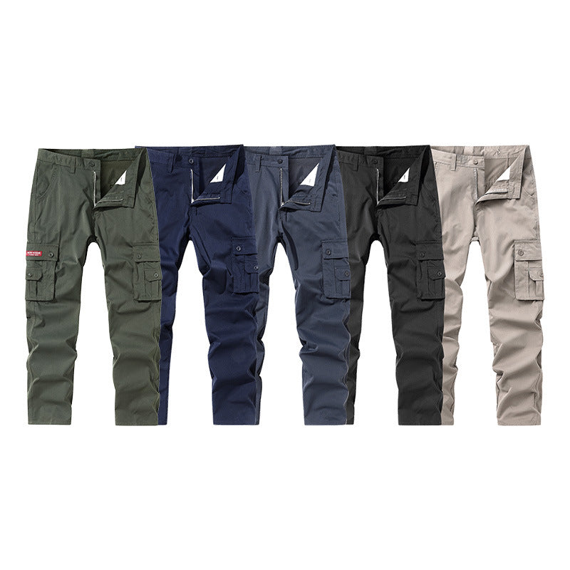 Men's Straight Leg Cargo Pants | Multi-Pocket Casual Utility Trousers