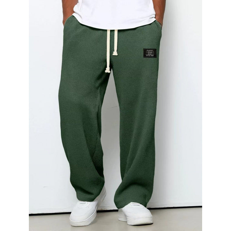 Men's Waffle Knit Sweatpants | Comfortable Drawstring Lounge Pants