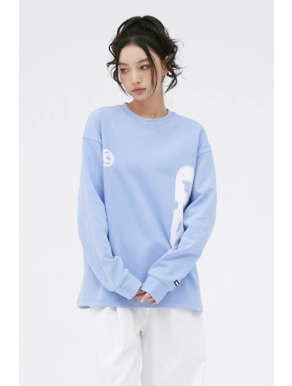 Oversized Cotton Long Sleeve Tee | Casual Graphic Fashion Top