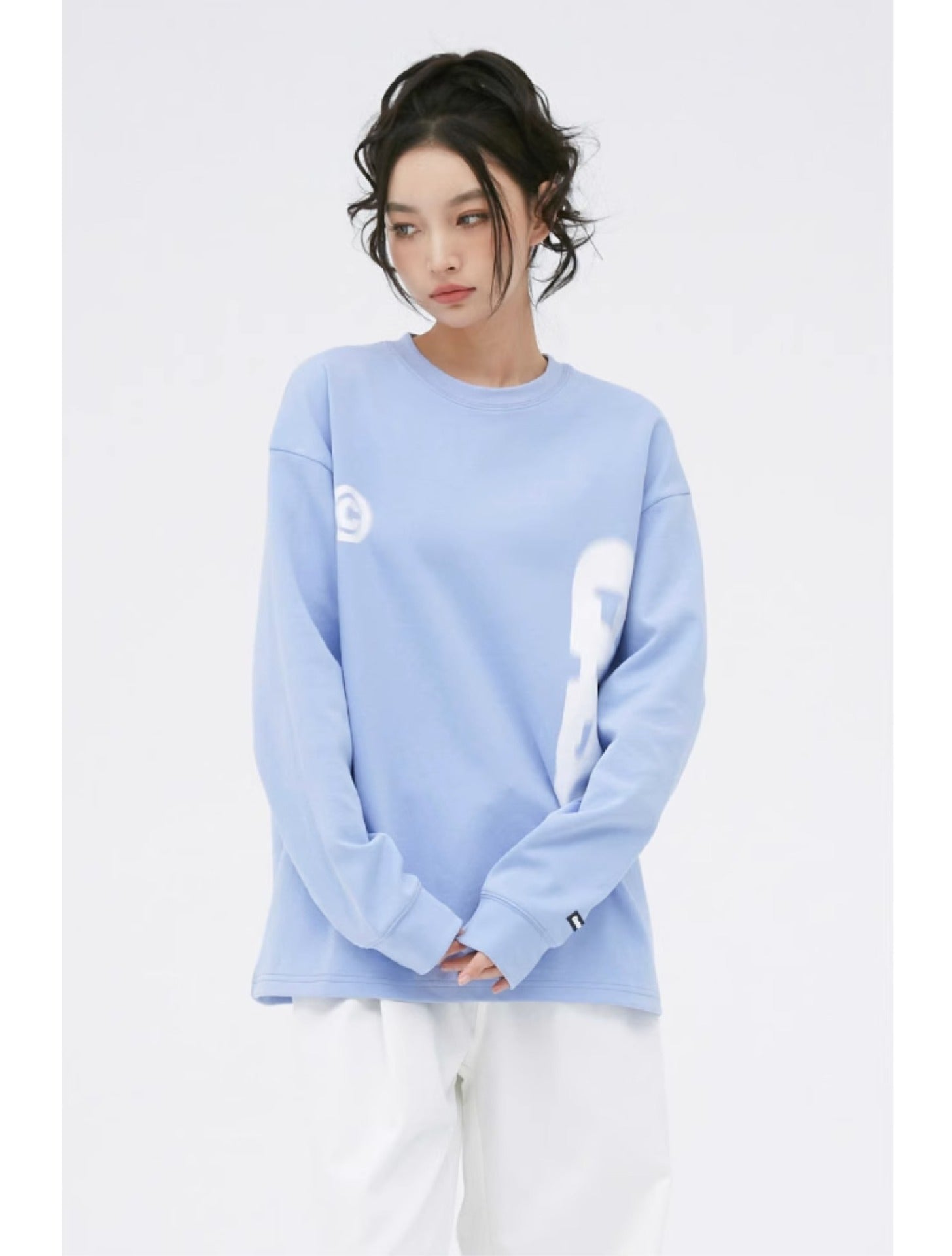 Oversized Cotton Long Sleeve Tee | Casual Graphic Fashion Top