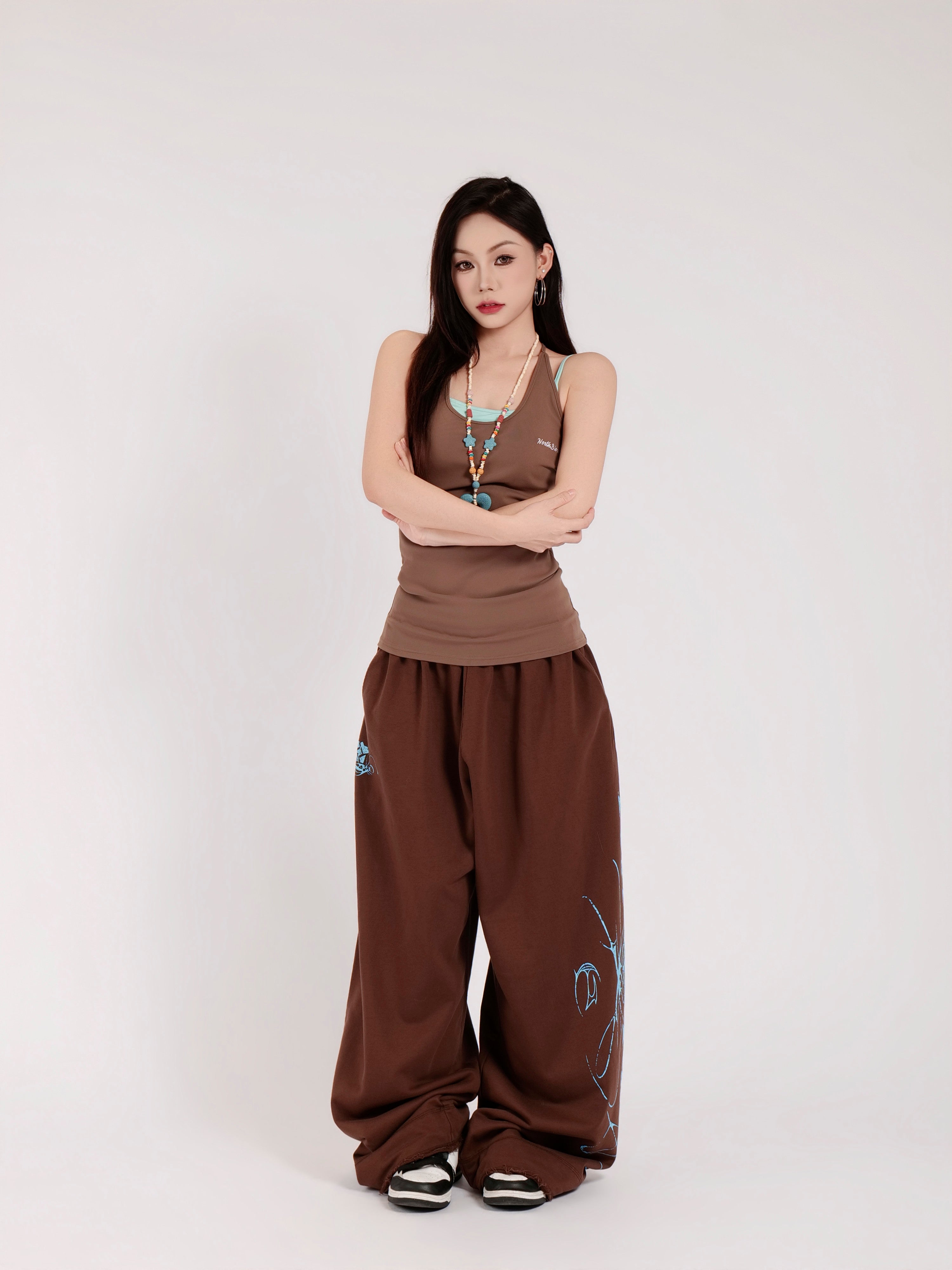 Distressed Print Baggy Sweatpants | Casual Streetwear Trousers