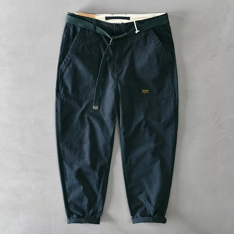 Men's Loose Fit Cargo Pants | Casual Multi-Pocket Drawstring Utility Trousers