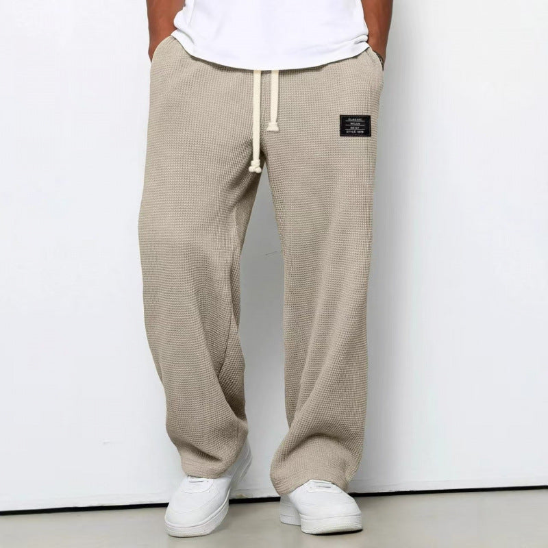 Men's Waffle Knit Sweatpants | Comfortable Drawstring Lounge Pants
