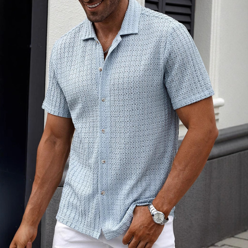 Men's Breathable Beach Shirt | Casual Short Sleeve Vacation Wear
