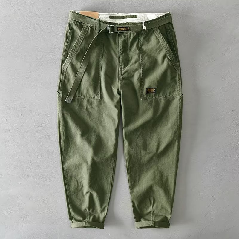 Men's Loose Fit Cargo Pants | Casual Multi-Pocket Drawstring Utility Trousers