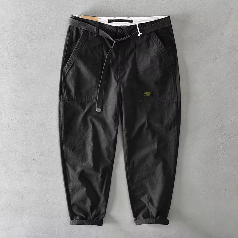 Men's Loose Fit Cargo Pants | Casual Multi-Pocket Drawstring Utility Trousers