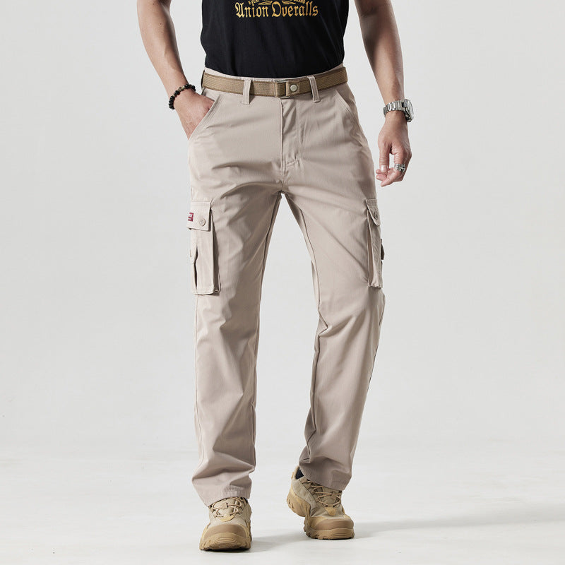 Men's Straight Leg Cargo Pants | Multi-Pocket Casual Utility Trousers