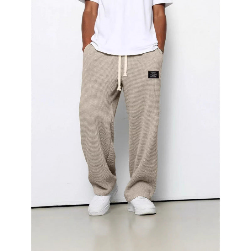 Men's Waffle Knit Sweatpants | Comfortable Drawstring Lounge Pants