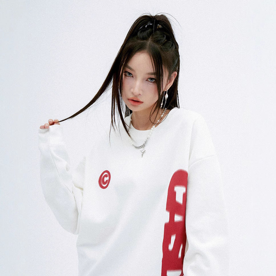 Oversized Cotton Long Sleeve Tee | Casual Graphic Fashion Top