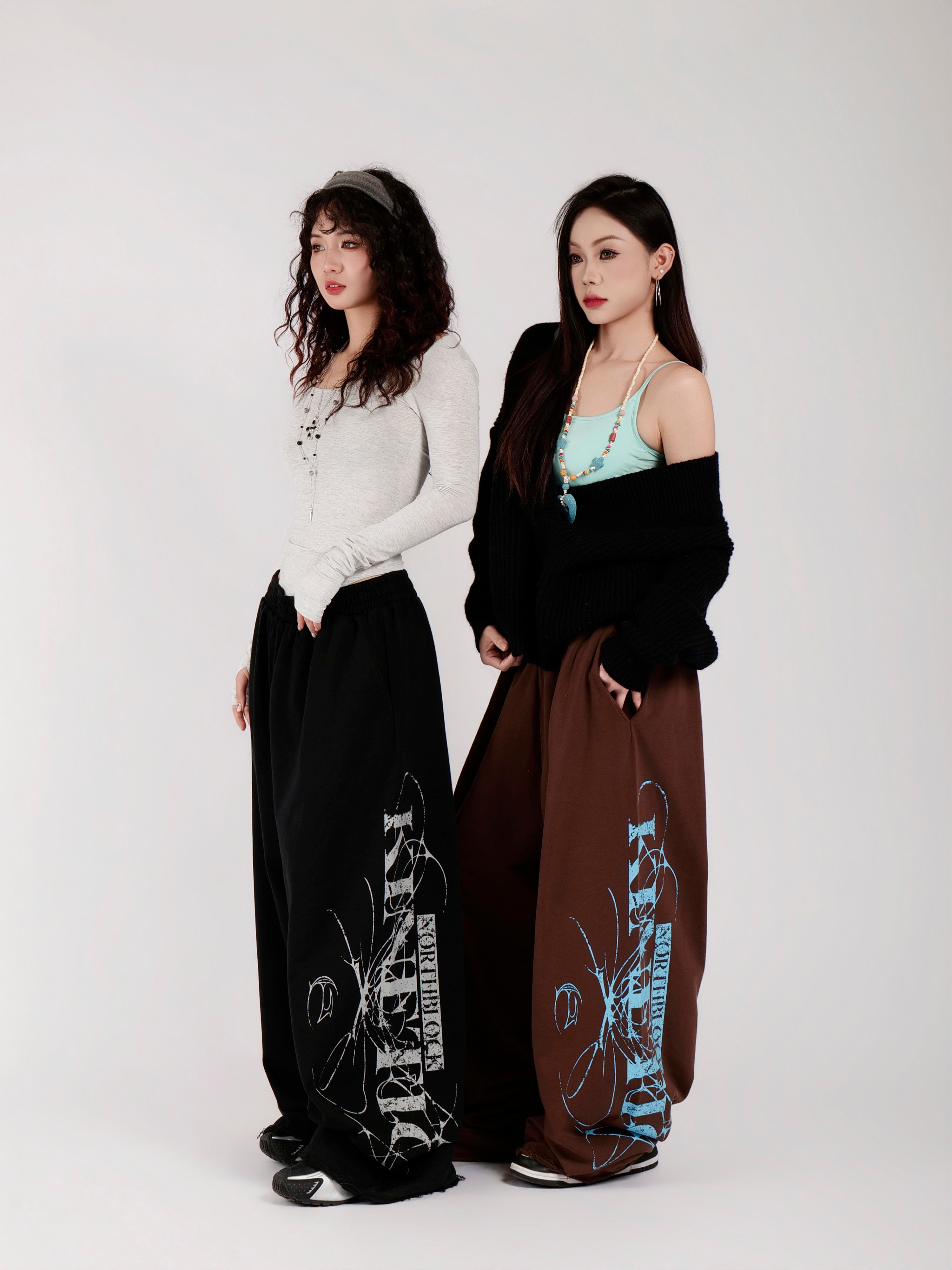 Distressed Print Baggy Sweatpants | Casual Streetwear Trousers